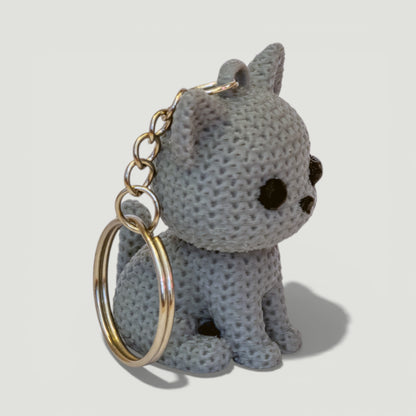 Yavru Kedi Anahtarlık - Örgü Desenli
