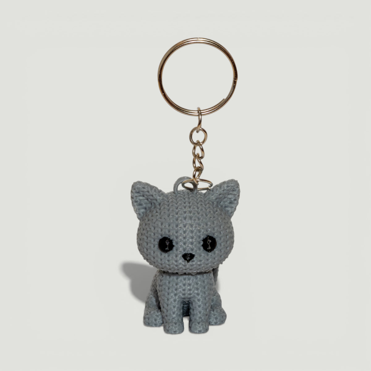 Yavru Kedi Anahtarlık - Örgü Desenli