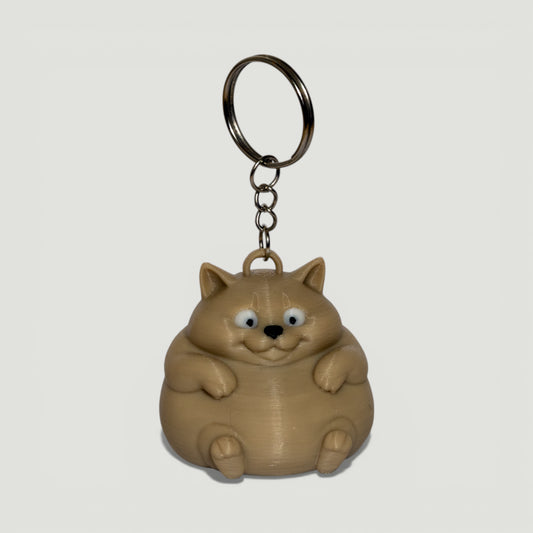 Oturan Tombul Kedi Anahtarlık & Biblo