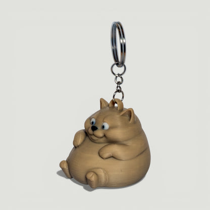 Oturan Tombul Kedi Anahtarlık & Biblo