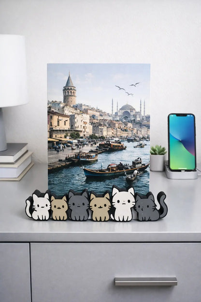 Kedi Figürlü Çift Taraflı Fotoğraf Tutucu – Mıknatıslı Dekoratif Fotoğraf Çerçevesi