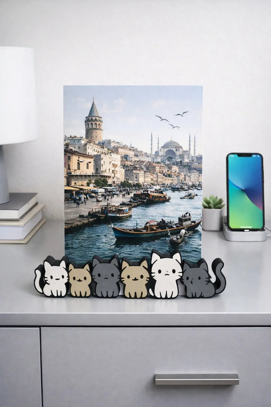 Kedi Figürlü Çift Taraflı Fotoğraf Tutucu – Mıknatıslı Dekoratif Fotoğraf Çerçevesi