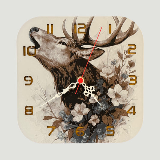 Geyik – Dekoratif Masaüstü & Duvar Saati