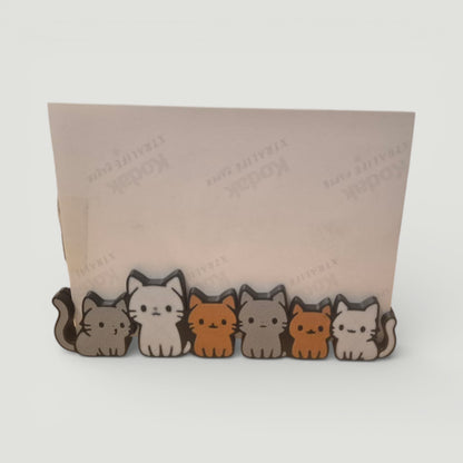 Kedi Figürlü Çift Taraflı Fotoğraf Tutucu – Mıknatıslı Dekoratif Fotoğraf Çerçevesi