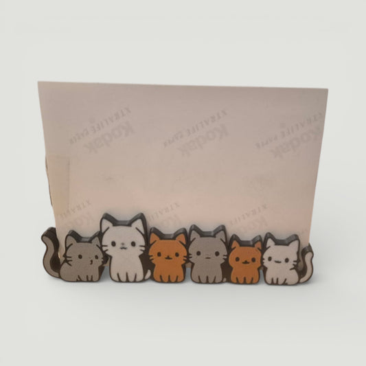 Kedi Figürlü Çift Taraflı Fotoğraf Tutucu – Mıknatıslı Dekoratif Fotoğraf Çerçevesi