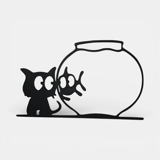 Kedi ve Balık | Dekoratif Duvar Süsü