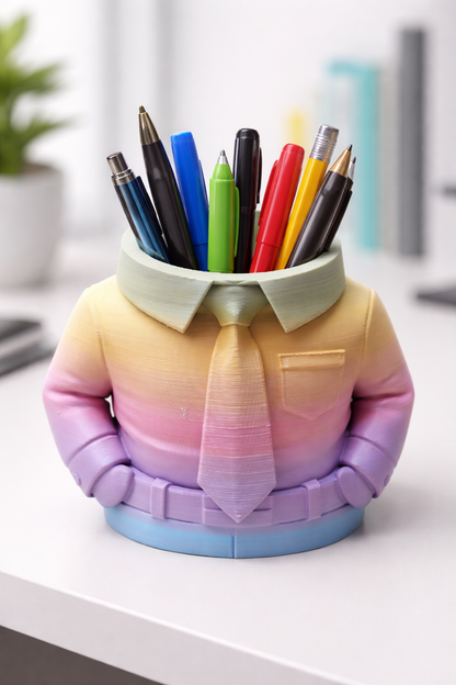 Gömlek & Kravat Tasarımlı Kalemlik | Masaüstü Organizer