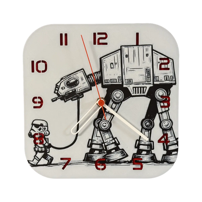 Storm Trooper ve AT-AT – Dekoratif Masaüstü & Duvar Saati