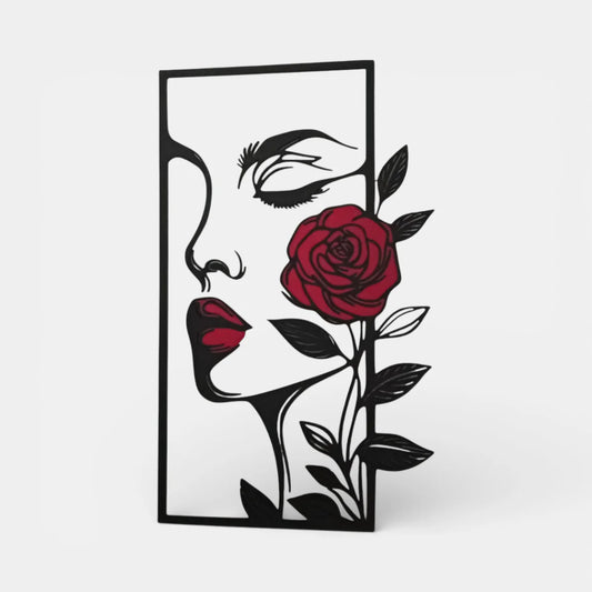 Kadın ve Gül | Dekoratif Duvar Süsü